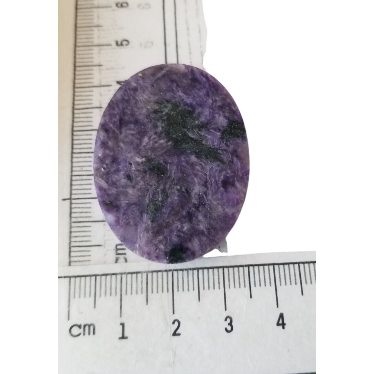 Loose Gemstone Charoite  Oval Cabochon  4  cm x 3 cm  41 gr 70.5 ct Purple White