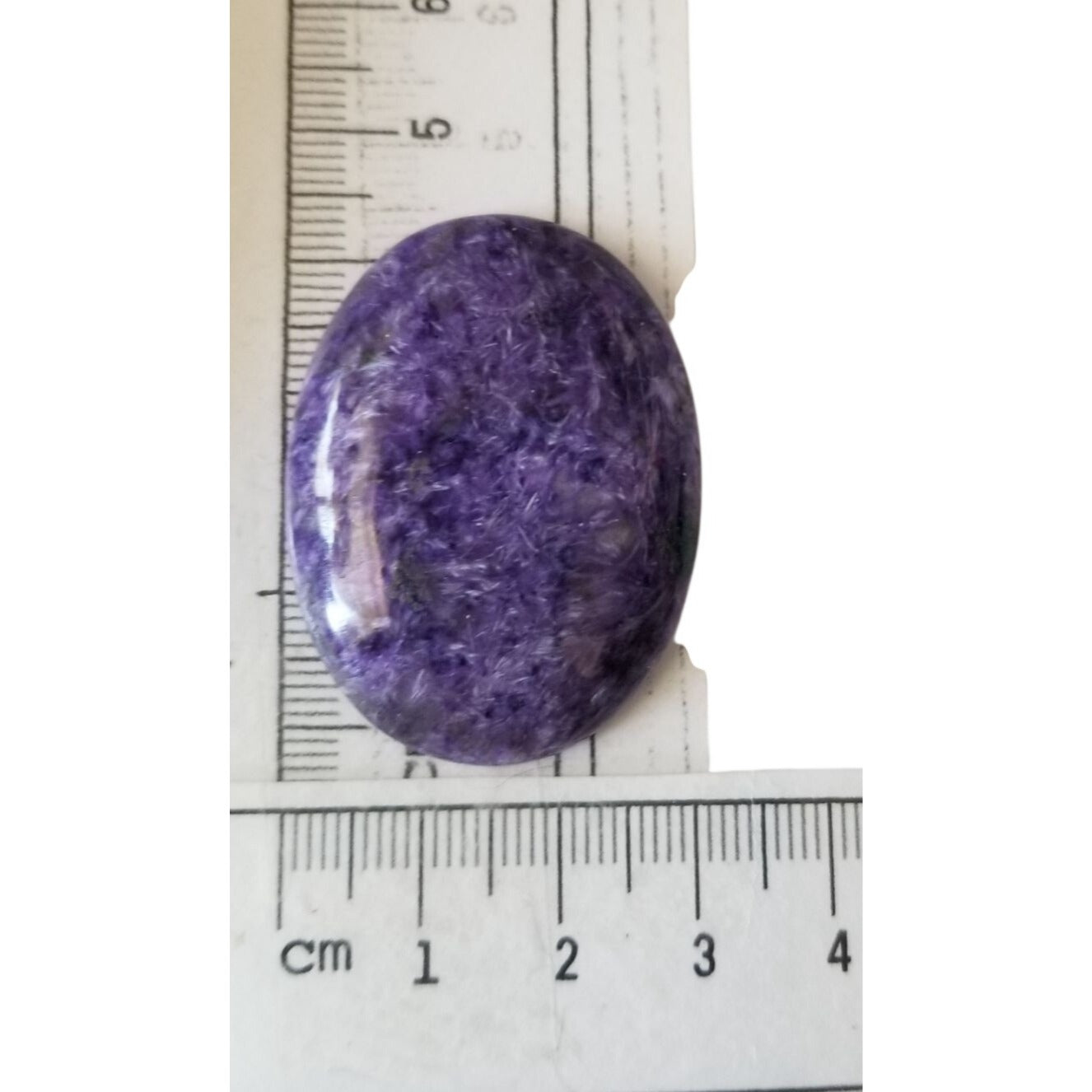 Loose Gemstone Charoite  Oval Cabochon  4  cm x 3 cm  41 gr 70.5 ct Purple White