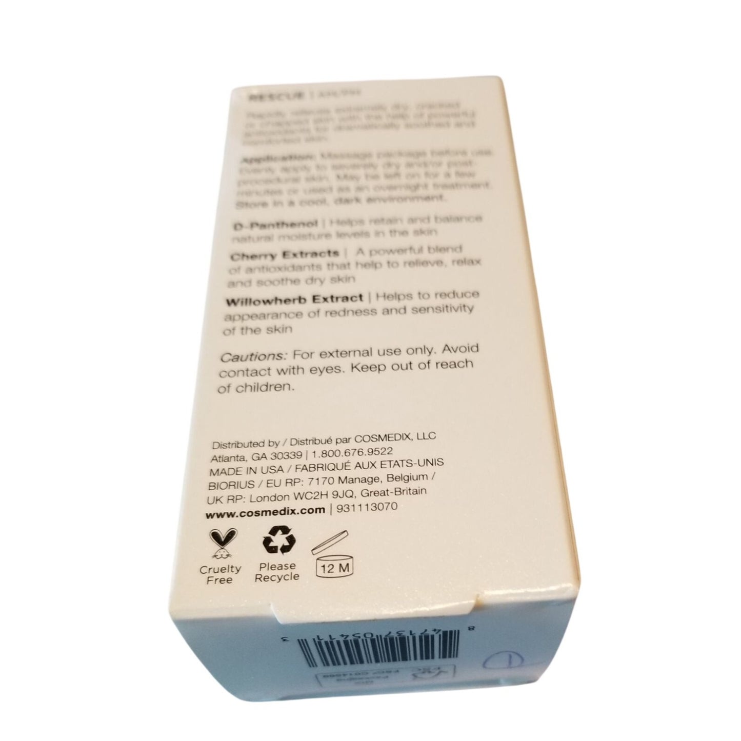 Skincare Cosmedix Rescue 1.7 oz Hadrating Mask new