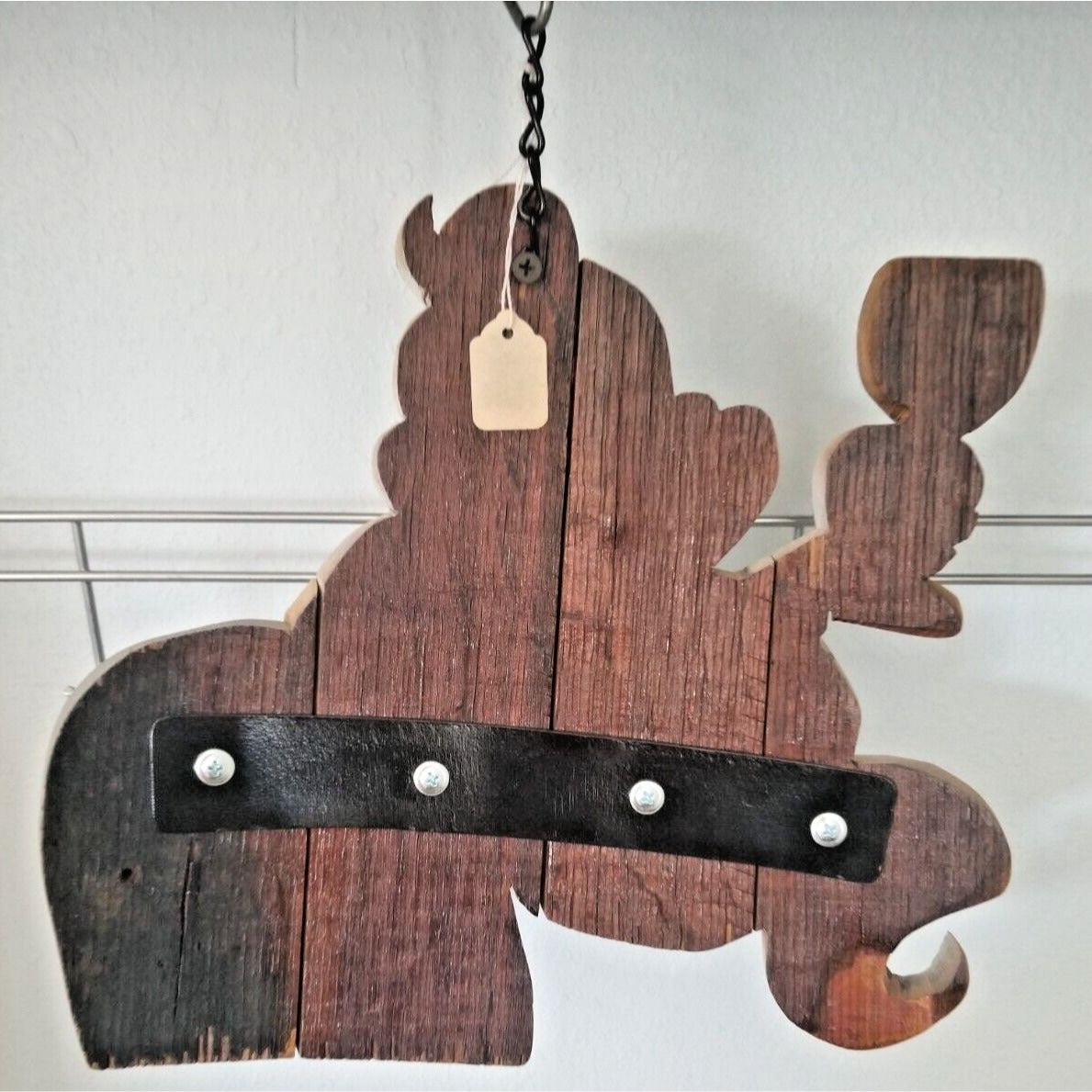 Wood Sign Halloween Ripped Wine Bottle Ghost Red Wine Glass Stave Hanging