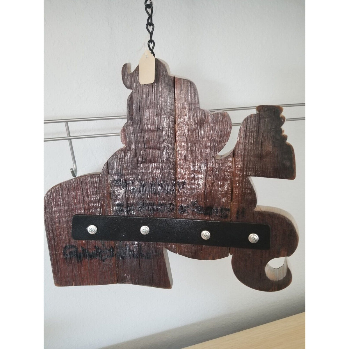 Wood Sign Halloween Ripped Tequila Bottle Ghost Wine Stave Head Stone Hanging