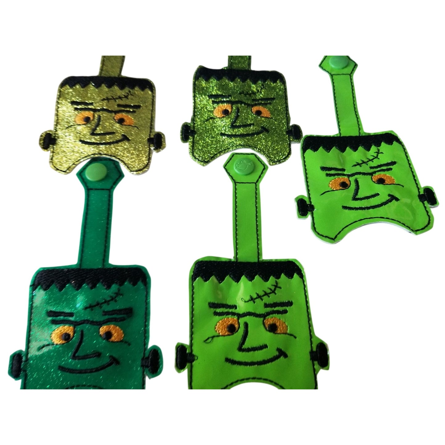 Bath & Body Works 1 oz Hand Sanitizer Set of 5  Monster Embroidered Faux Leather Holder