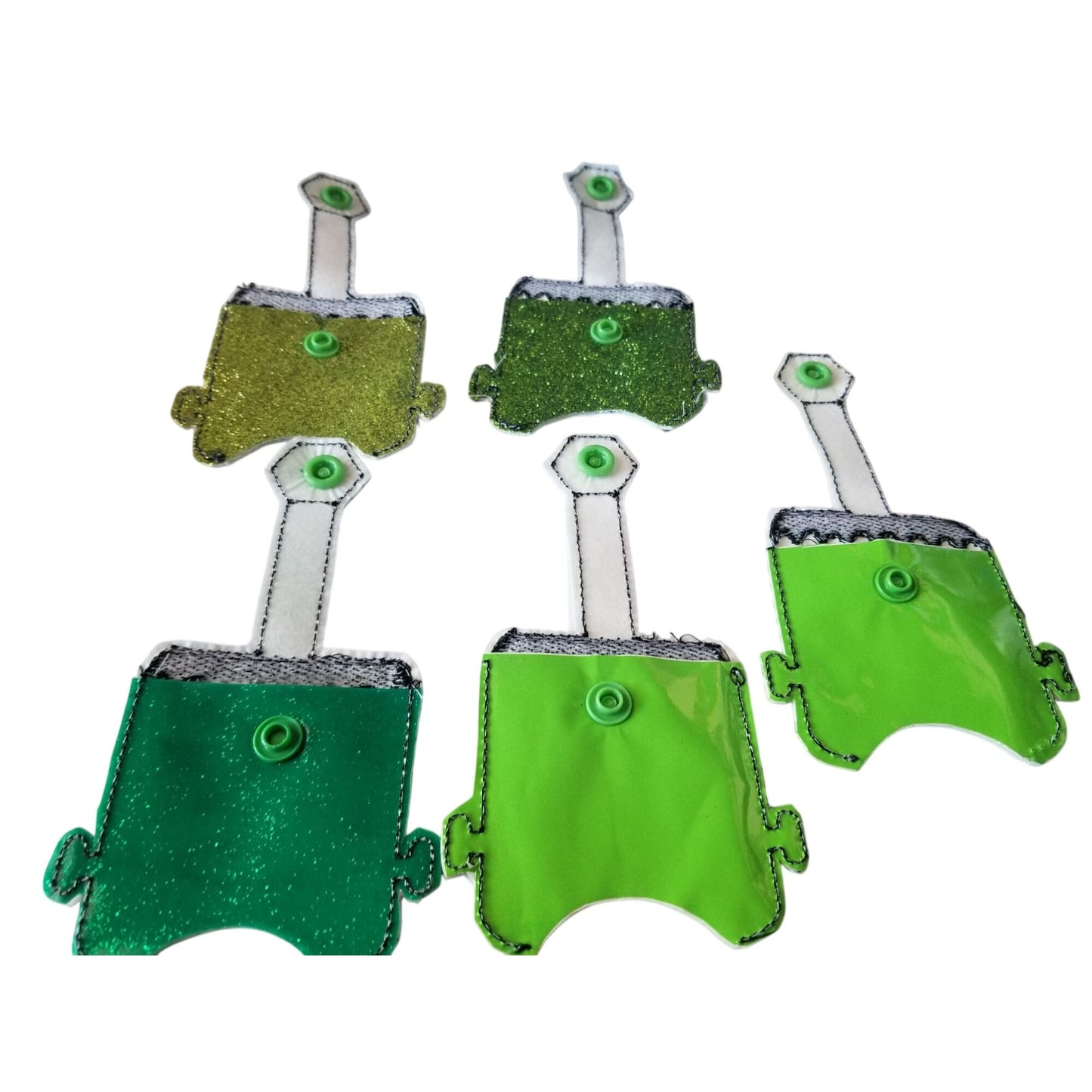 Bath & Body Works 1 oz Hand Sanitizer Set of 5  Monster Embroidered Faux Leather Holder