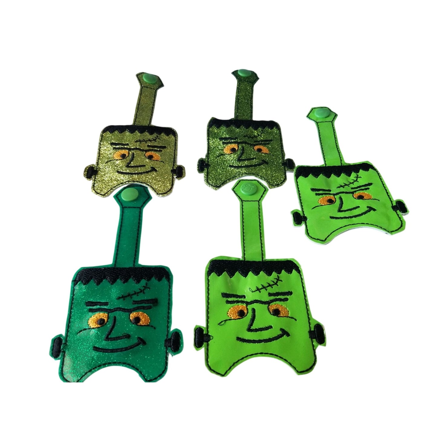 Bath & Body Works 1 oz Hand Sanitizer Set of 5  Monster Embroidered Faux Leather Holder