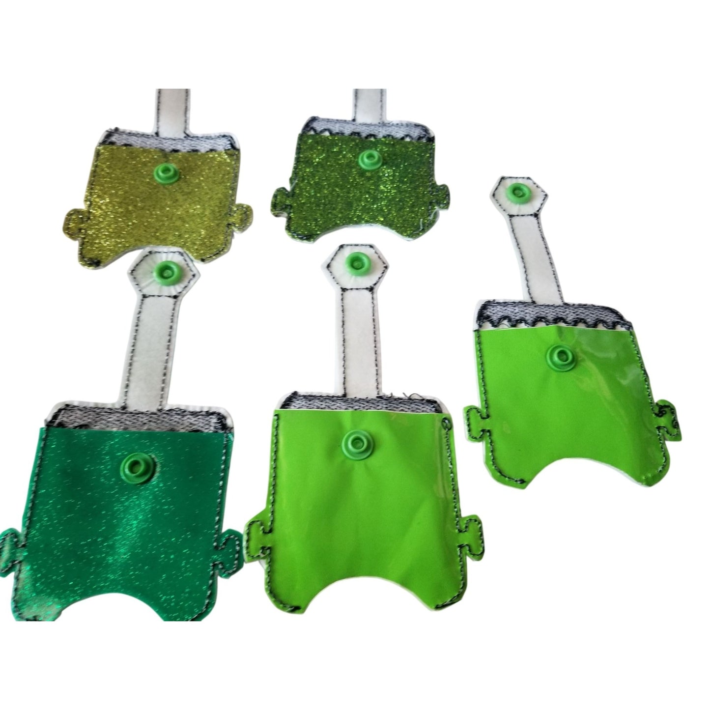 Bath & Body Works 1 oz Hand Sanitizer Set of 5  Monster Embroidered Faux Leather Holder