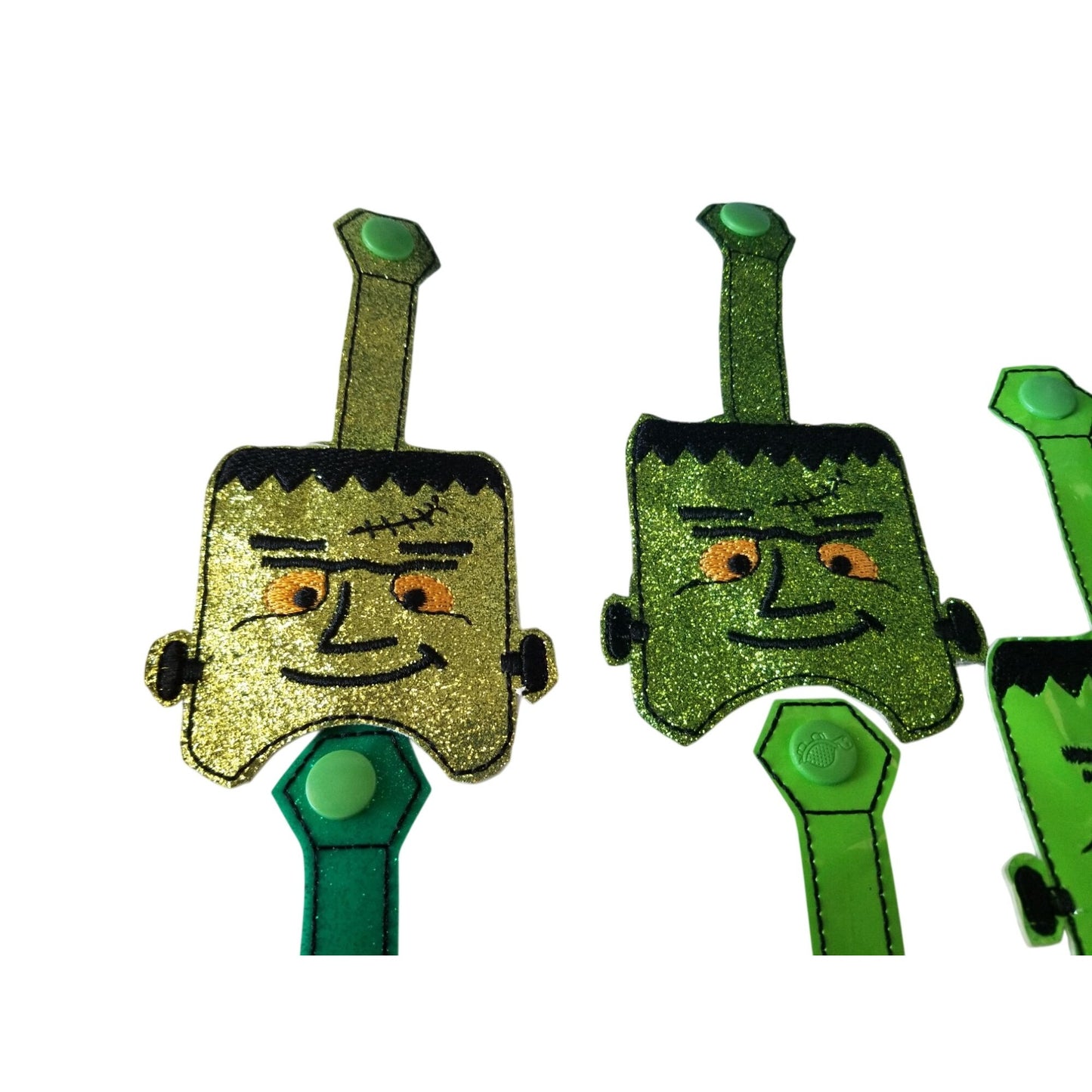 Bath & Body Works 1 oz Hand Sanitizer Set of 5  Monster Embroidered Faux Leather Holder