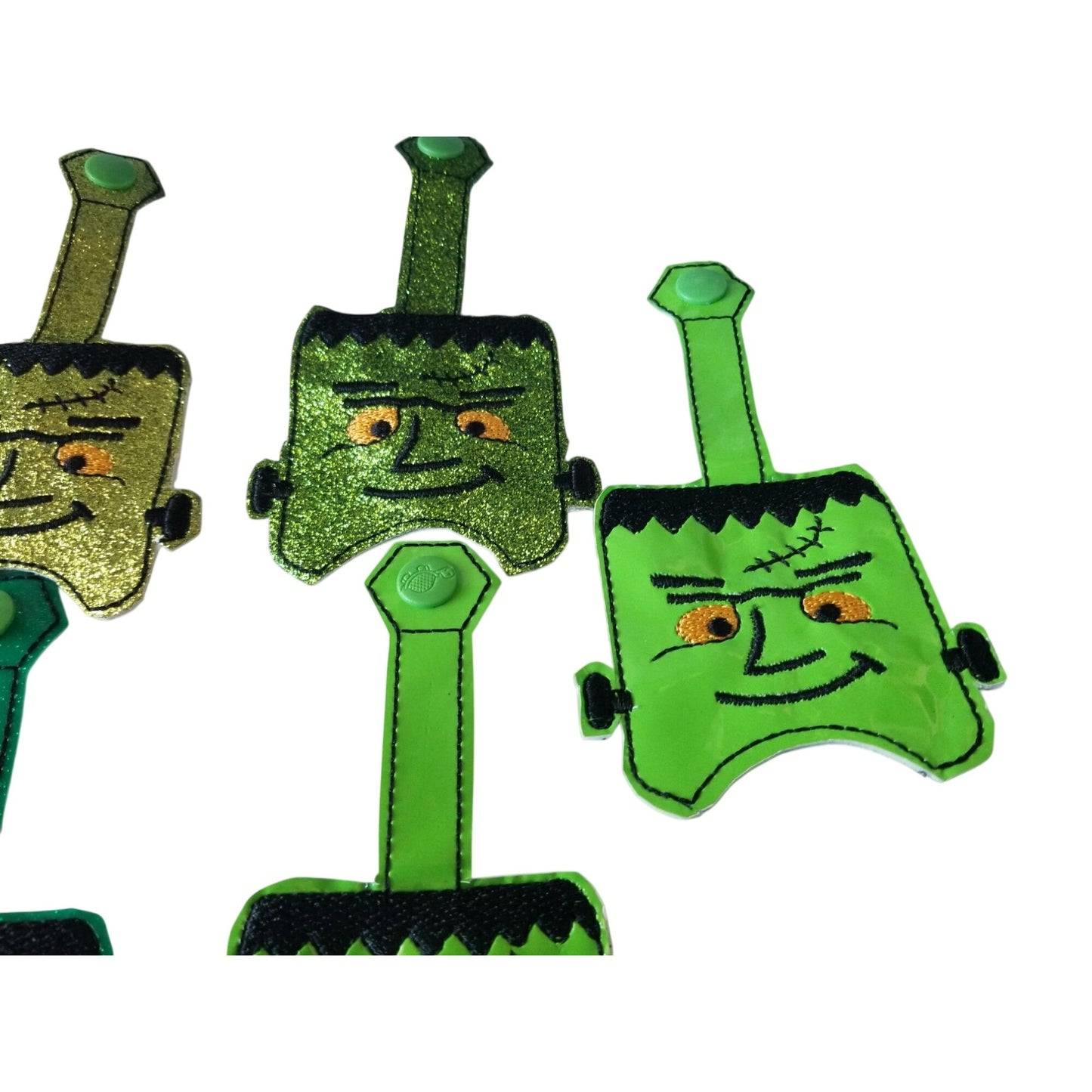 Bath & Body Works 1 oz Hand Sanitizer Set of 5  Monster Embroidered Faux Leather Holder
