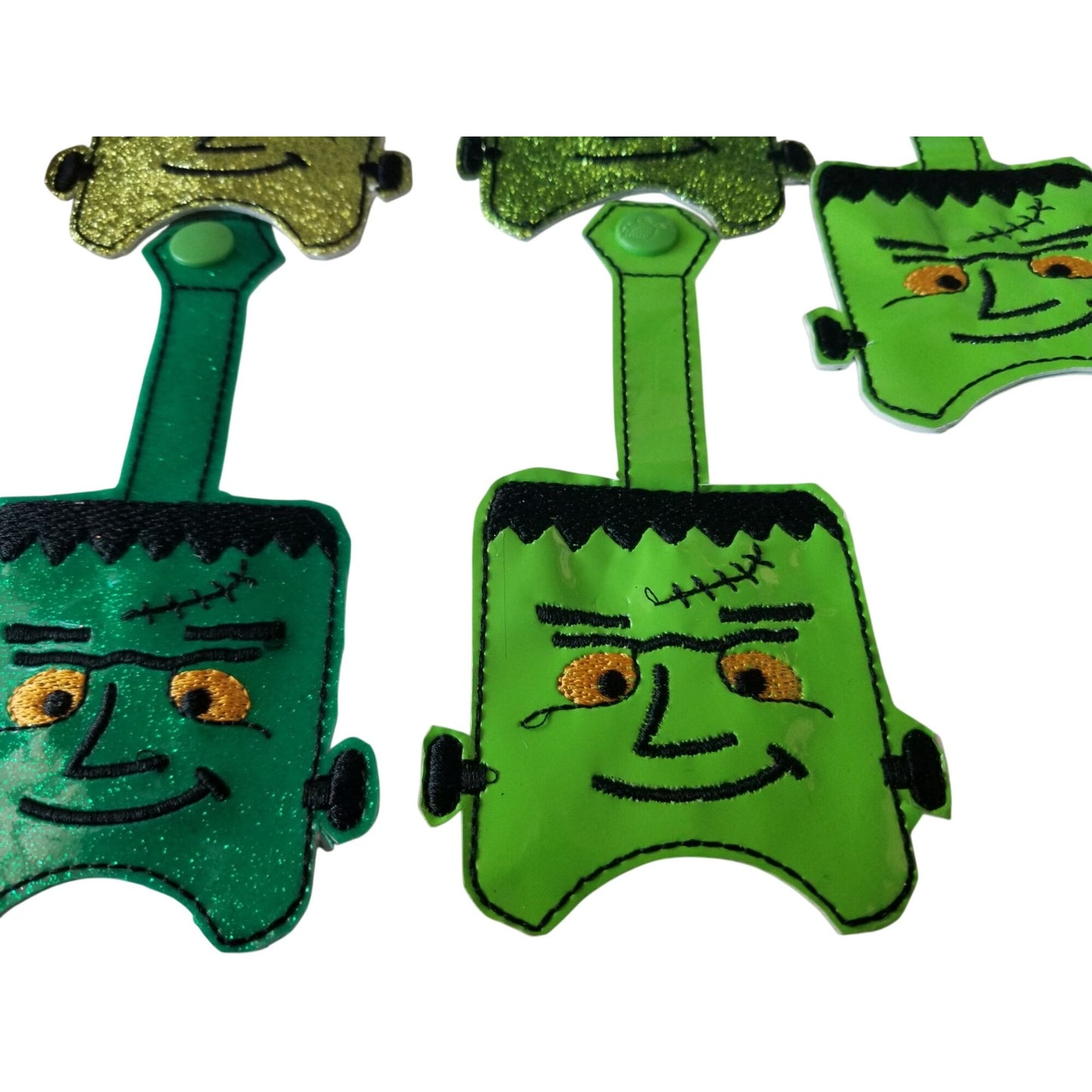 Bath & Body Works 1 oz Hand Sanitizer Set of 5  Monster Embroidered Faux Leather Holder