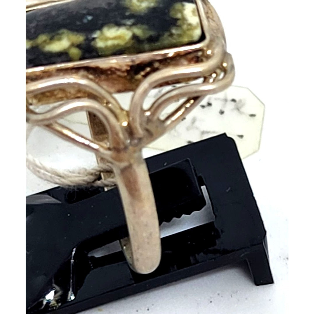 Ring Variscite Size 10 1/2  5 Gr Silver  Jerry Fran Harr 80mm x 20mm Stone 15mm x 5mm