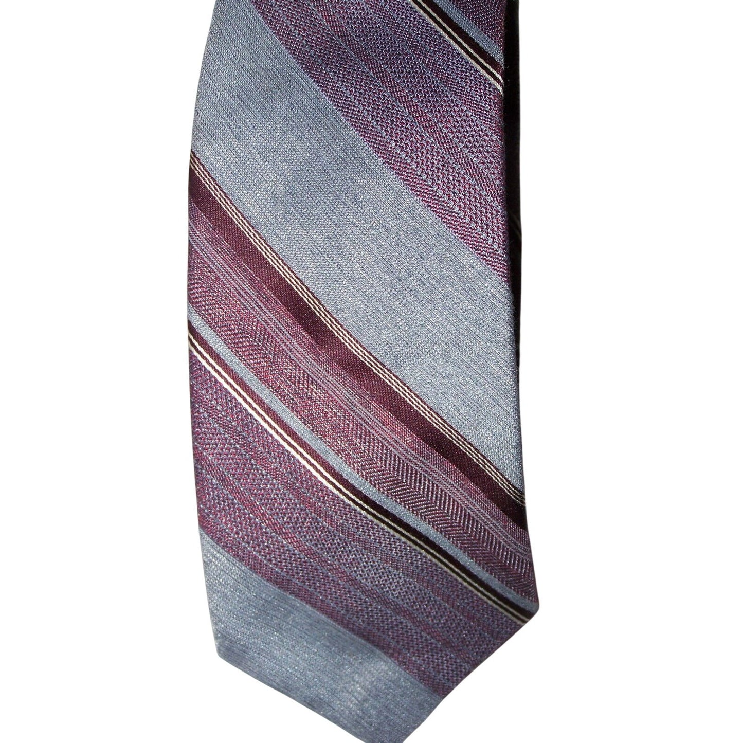 Tie Grey White Red Striped Brittsport by Brittania RN 13388 57  1/2 " L   3 " W