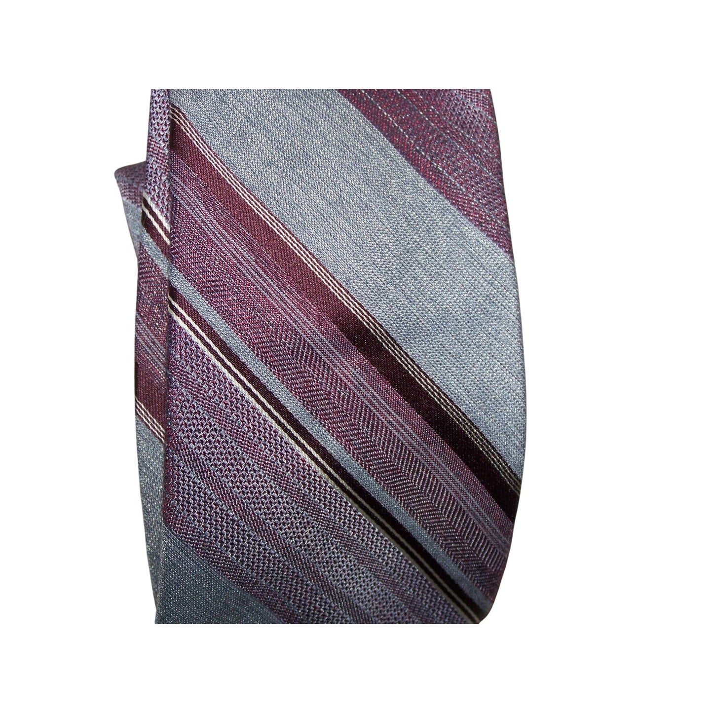 Tie Grey White Red Striped Brittsport by Brittania RN 13388 57  1/2 " L   3 " W