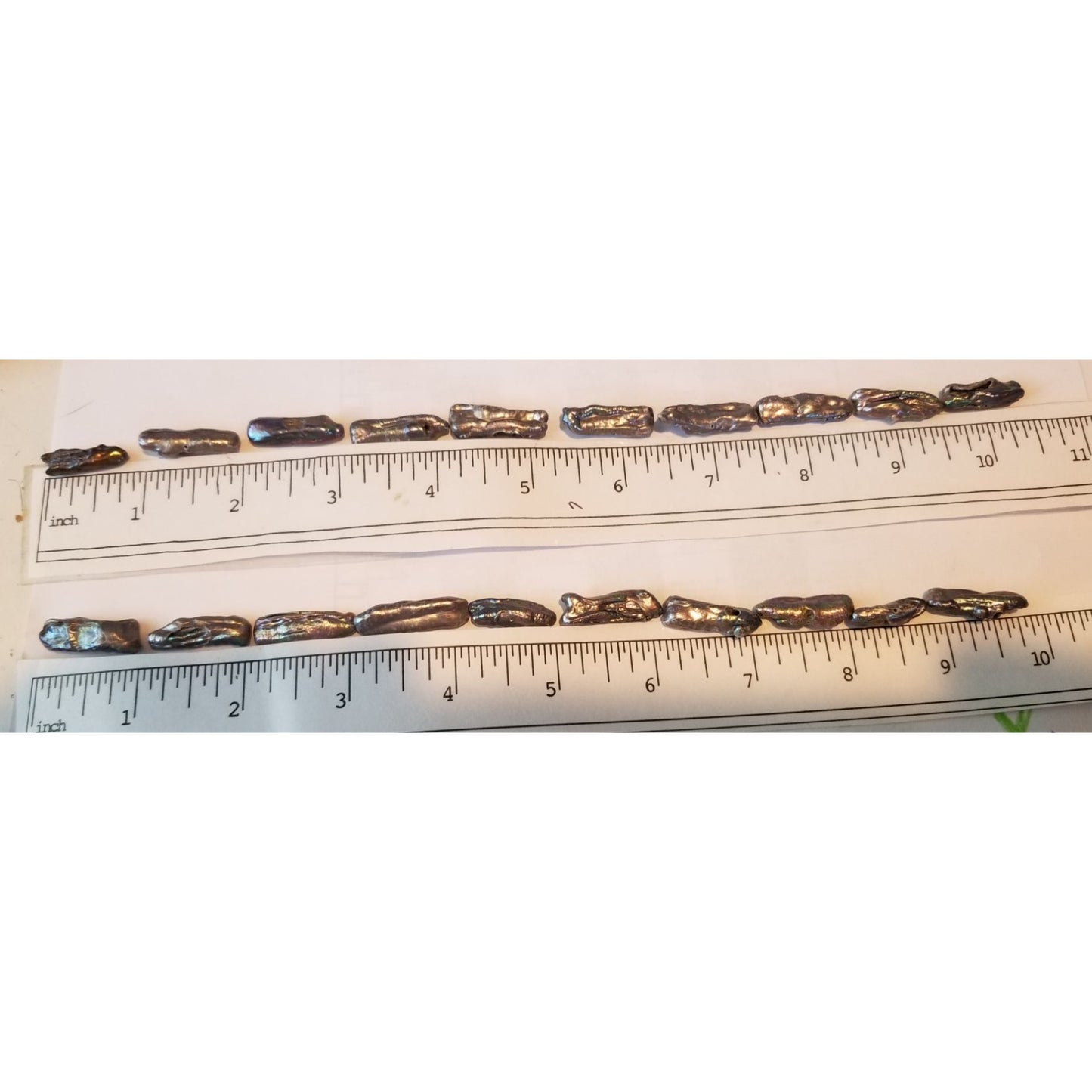Loose Grey Biwa Stick Pearl Braque 20" 20 Pieces  158.5  ct  31.7  gr  1 cm  x 0.5 cm