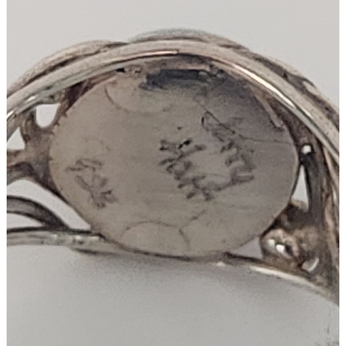 Ring Blue Chaladony Size 11  Silver 6.3 gr  Jerry Fran Harr  25 mm  10 mm Stone