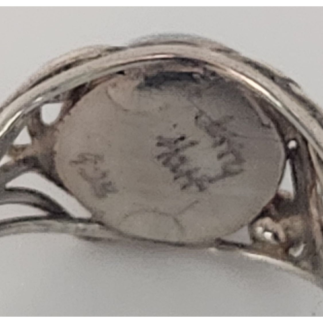 Ring Blue Chaladony Size 11  Silver 6.3 gr  Jerry Fran Harr  25 mm  10 mm Stone