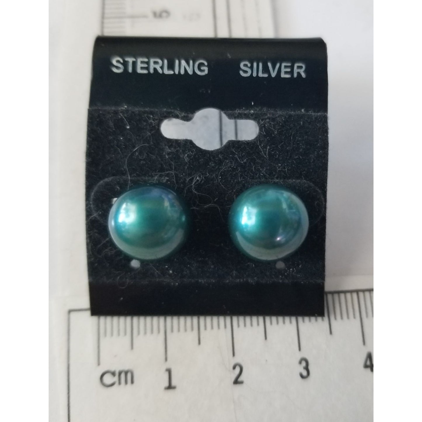 Earrings Pearl Blue 3.2Gr  21 ct  10 cm x 0.5  cm 1 cm Round 2.5  x .0.5 cm  Screw on Silver 925
