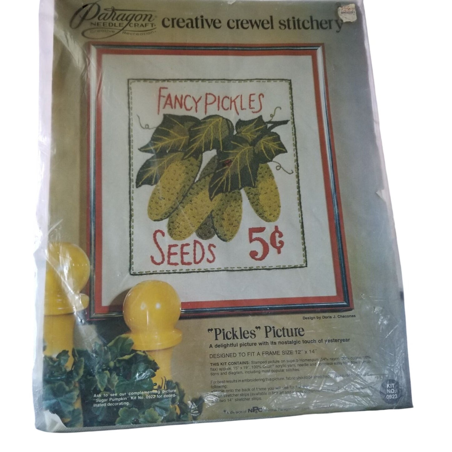 Craft Kit Paragon Needlecraft  Pickles Picture Seeds 5 Cents