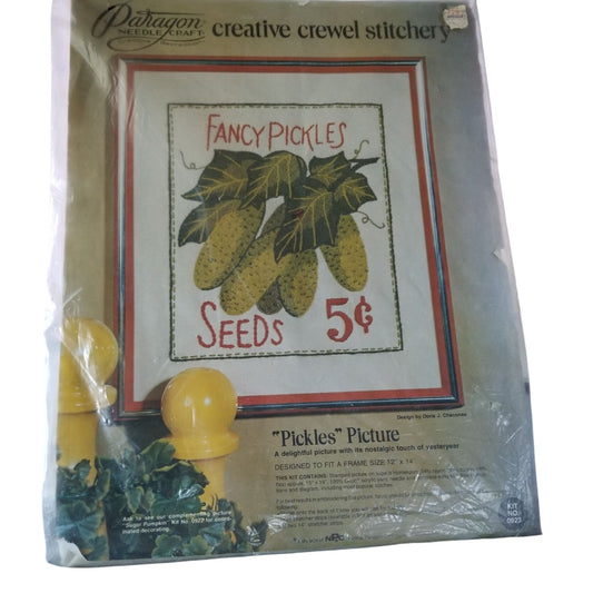 Craft Kit Paragon Needlecraft  Pickles Picture Seeds 5 Cents