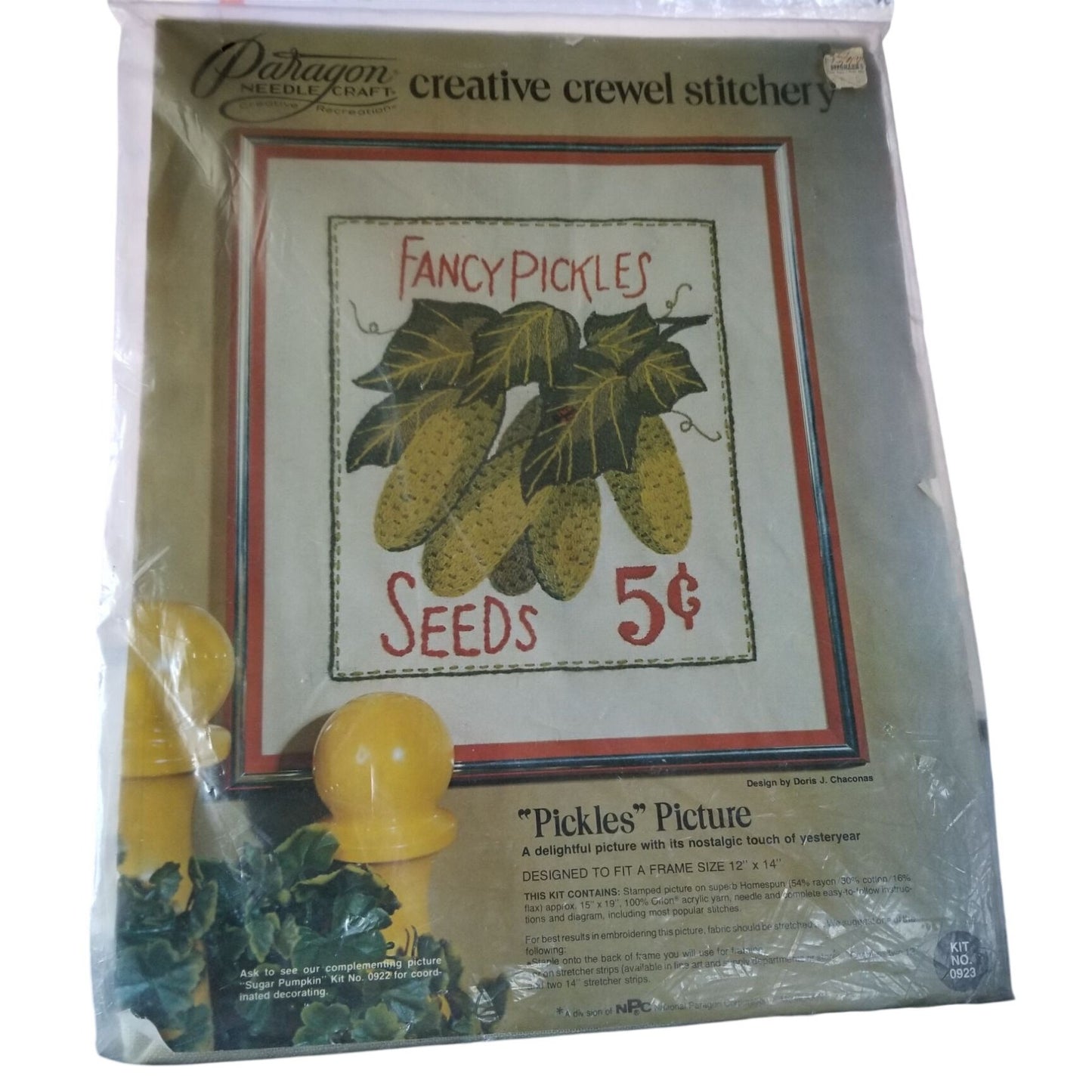 Craft Kit Paragon Needlecraft  Pickles Picture Seeds 5 Cents
