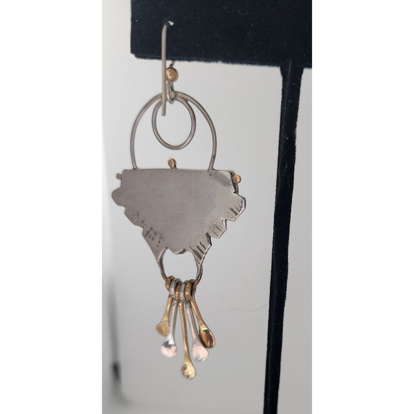 Jewelry Earrings Bumble Bee Jasper Triangle Stone Circle Half Dome Gold Accent