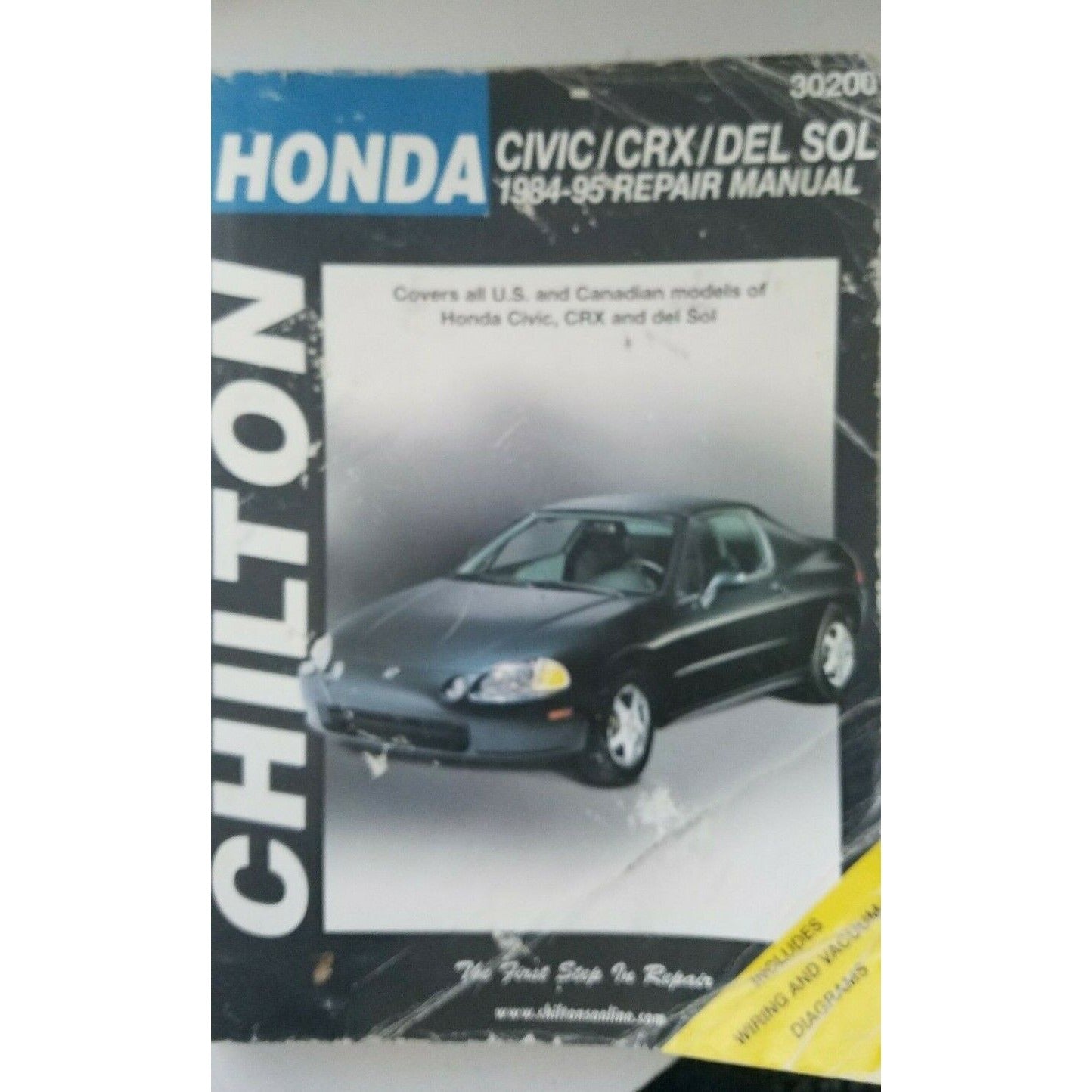 Book  1984 - 99  Chilton's Honda Civic CRX Del Sol  Repair manual #30200 Car