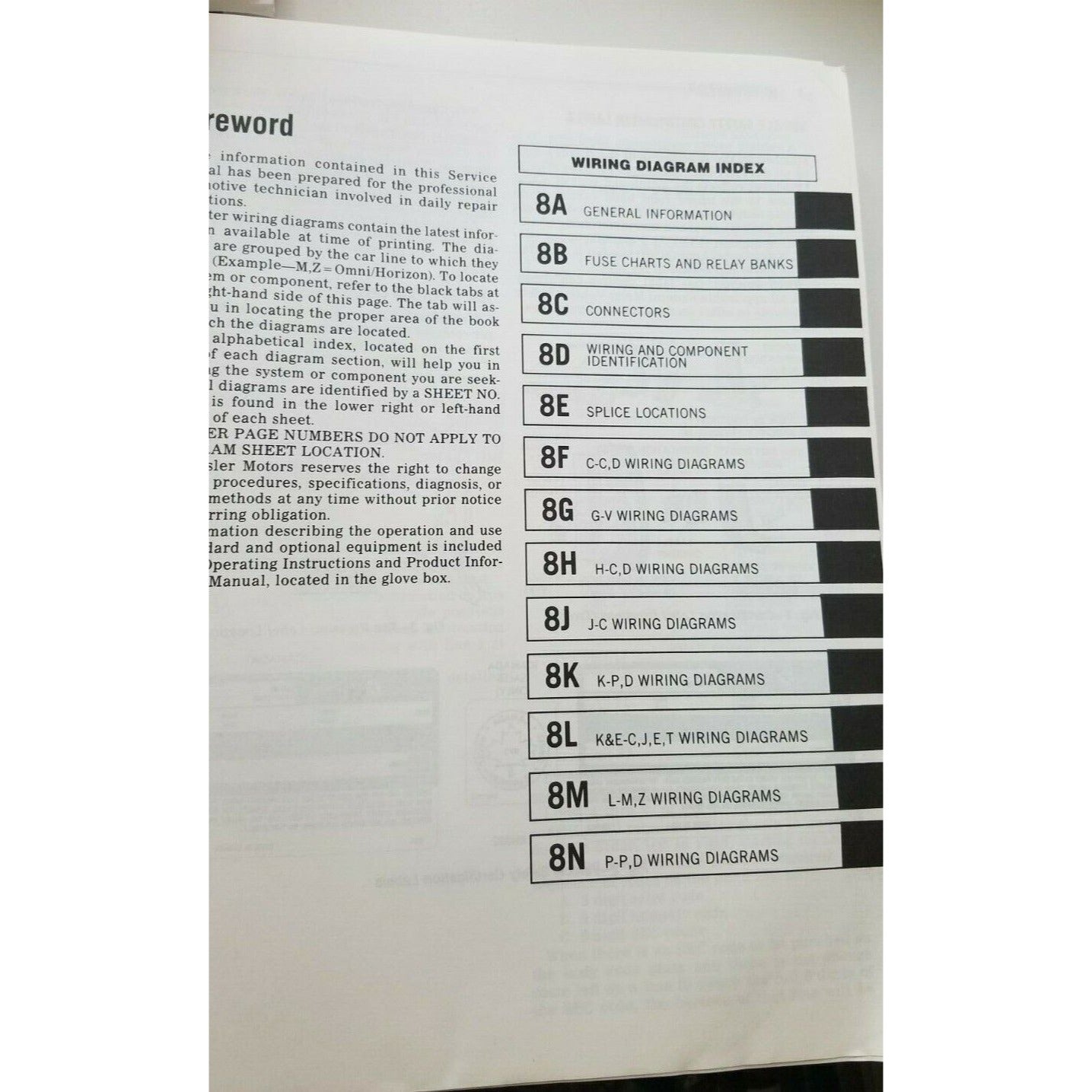 Book 1988 Chrysler Service Manual Wiring Diagrams Front Wheel Drive Car Pub