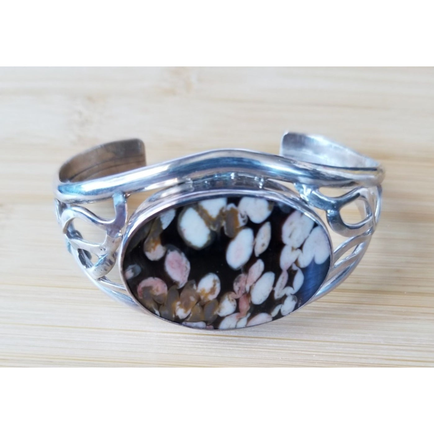 Bracelet Peanutwood Oval A- Grade Sterling 925 Silver 3" 40 cm x 30 cm 42.2 gr