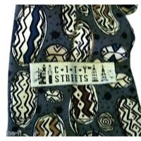 Tie Men's 100 % Polyester City Streets Neck Tie Gray Black Geometric Made in USA