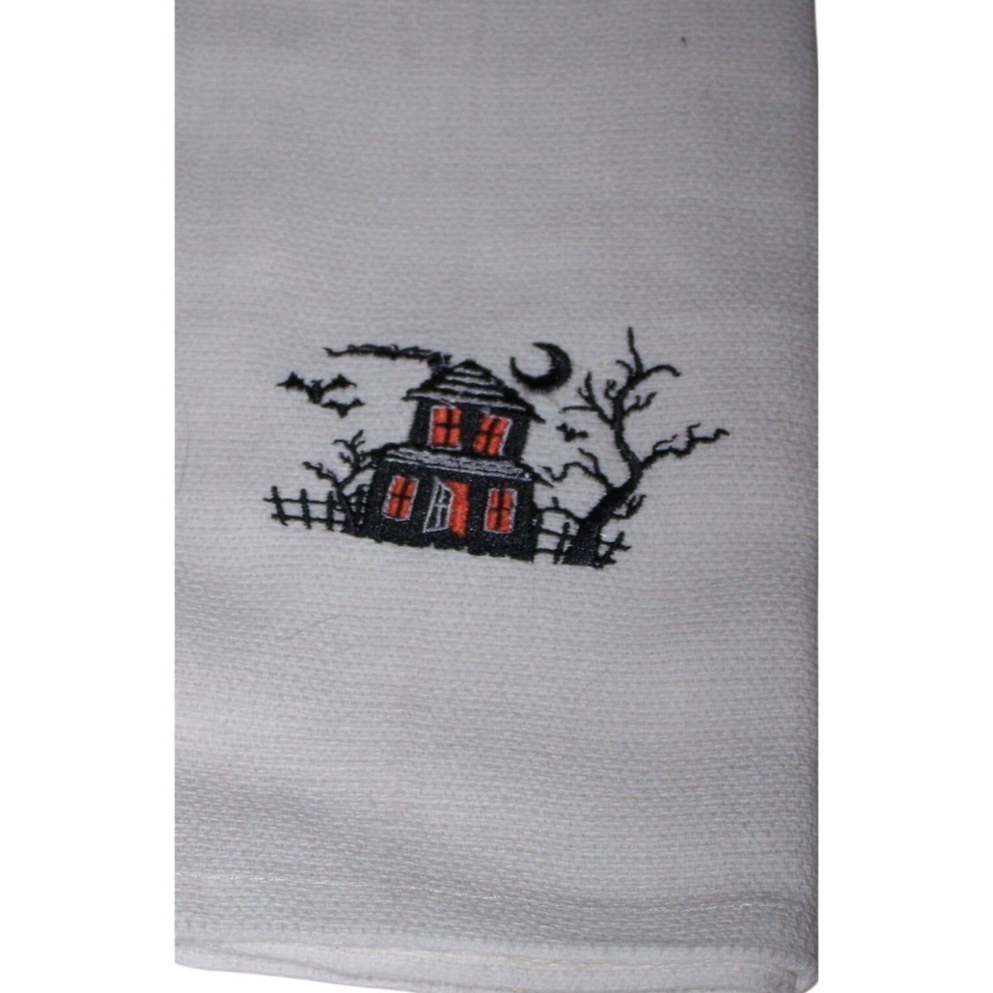 Kitchen Towels  Embroidered set of 2 Haunted House Jar Hemlock Root 16" x 21"