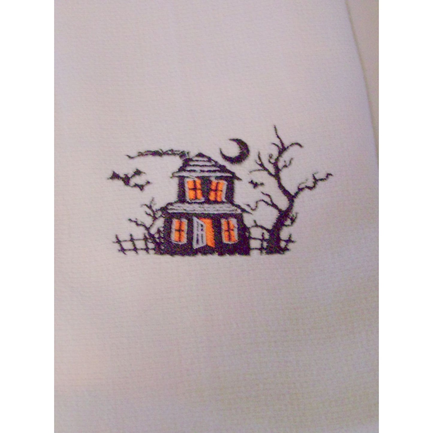 Kitchen Towels  Embroidered set of 2 Haunted House Jar Hemlock Root 16" x 21"
