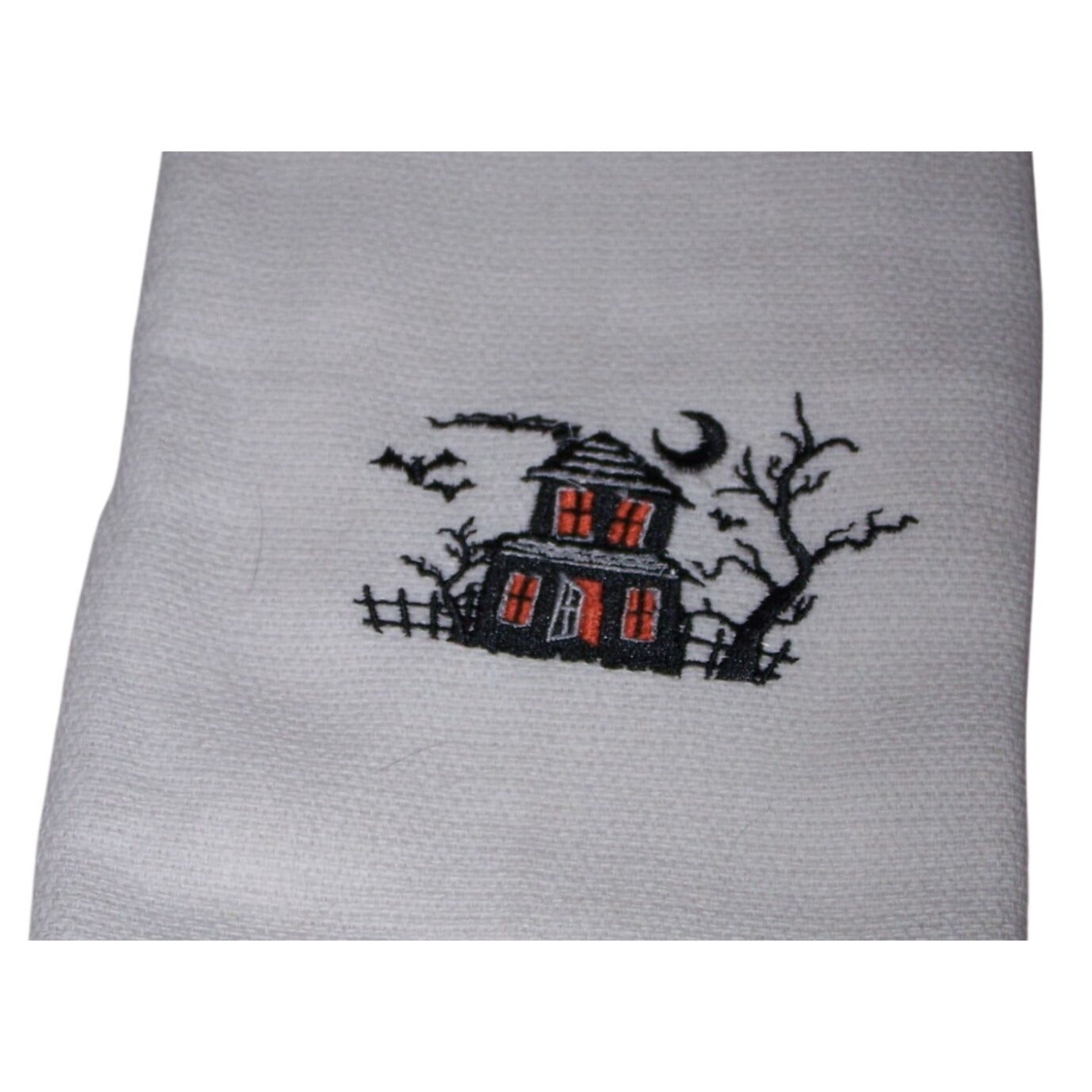 Kitchen Towels  Embroidered set of 2 Haunted House Jar Hemlock Root 16" x 21"