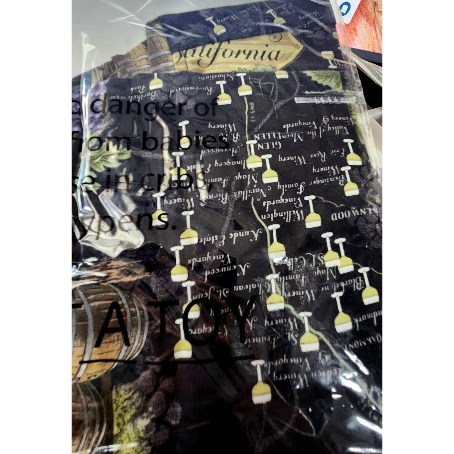 David Carey Size L Vintage Sonoma Valley Winery Map Print Button-Up Shirt 100% Cotton Made In Thailand