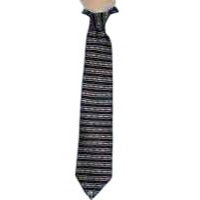 Tie Men's 100 % Silk Neck Tie Puritan Black White Gold Geometric Stripes