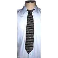 Tie Men's 100 % Silk Neck Tie Puritan Black White Gold Geometric Stripes