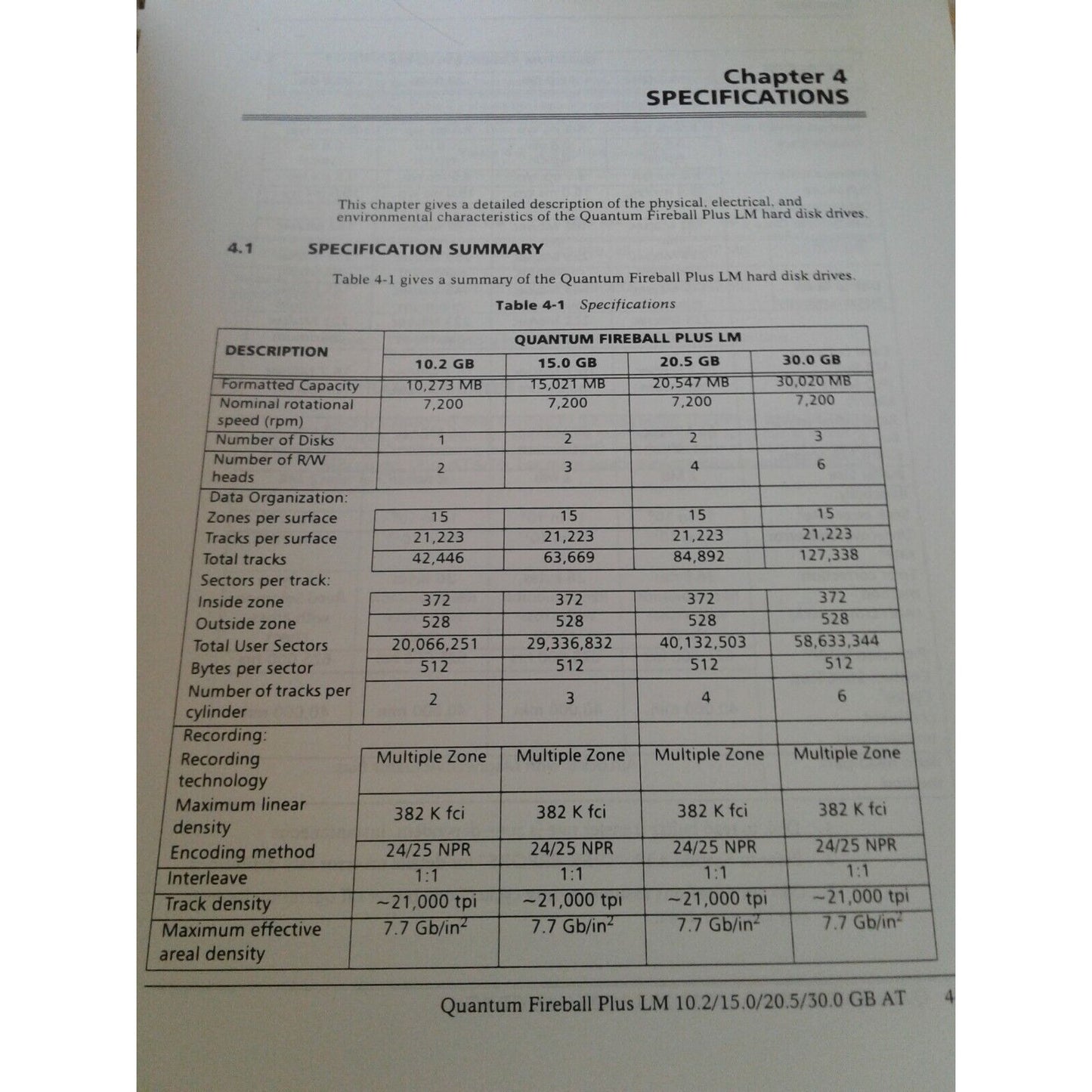 Computer Quantum Product Manual Fireball Plus LM 10.2/ 15.0 / 20.5 / 30.0 GM AT