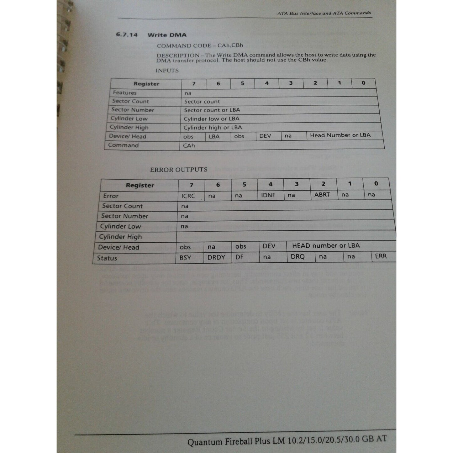 Computer Quantum Product Manual Fireball Plus LM 10.2/ 15.0 / 20.5 / 30.0 GM AT