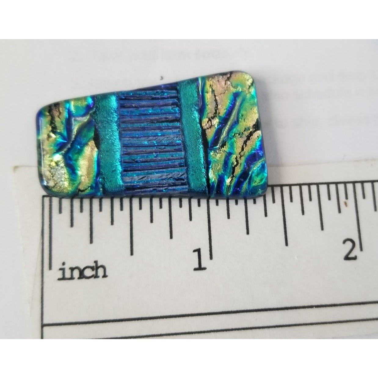 Gemstone Loose Set of 3  Dichroic glass 59 ct  11.8  gr 1" x 0.5"  1 1/5 x 0.75"  # 4
