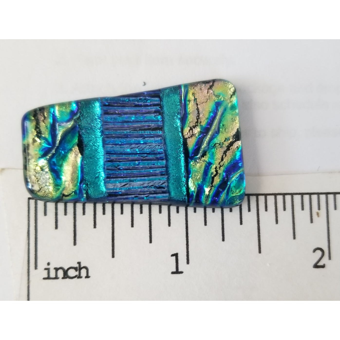 Gemstone Loose Set of 3  Dichroic glass 59 ct  11.8  gr 1" x 0.5"  1 1/5 x 0.75"  # 4