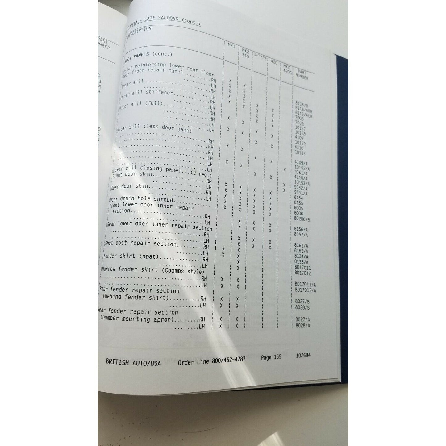 Book British Auto USA Late Saloons Catalogue Jaguar Custom Order Form inside