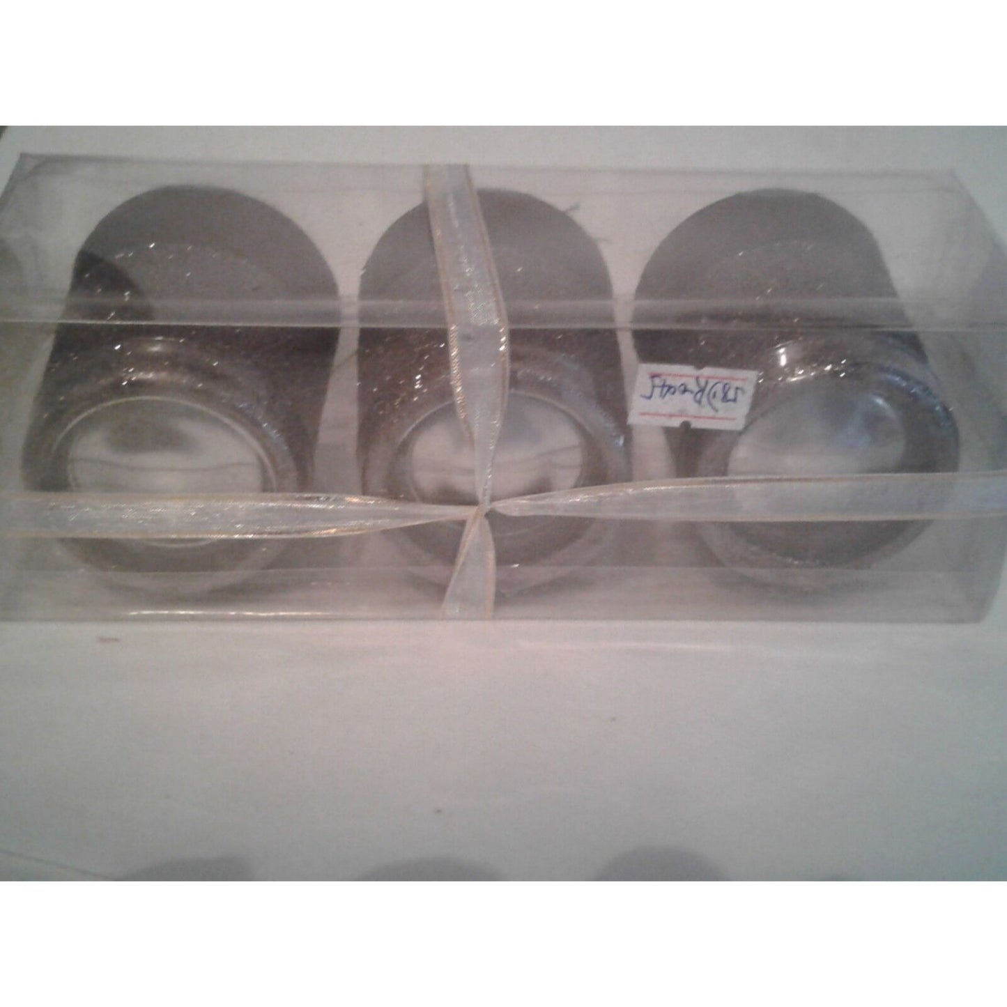 Candles Brown Glitter Bottom Tea Light  2 1/2 " Tall 2" Top Gift Box Set of 3