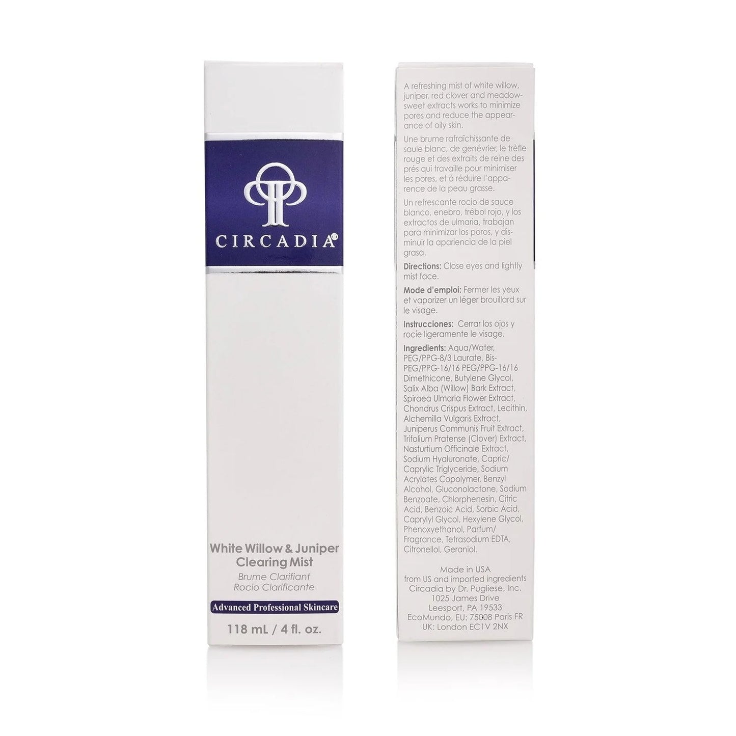 Skincare Circadia White Willow & Juniper Clearing Mist 4 oz refreshing white willow