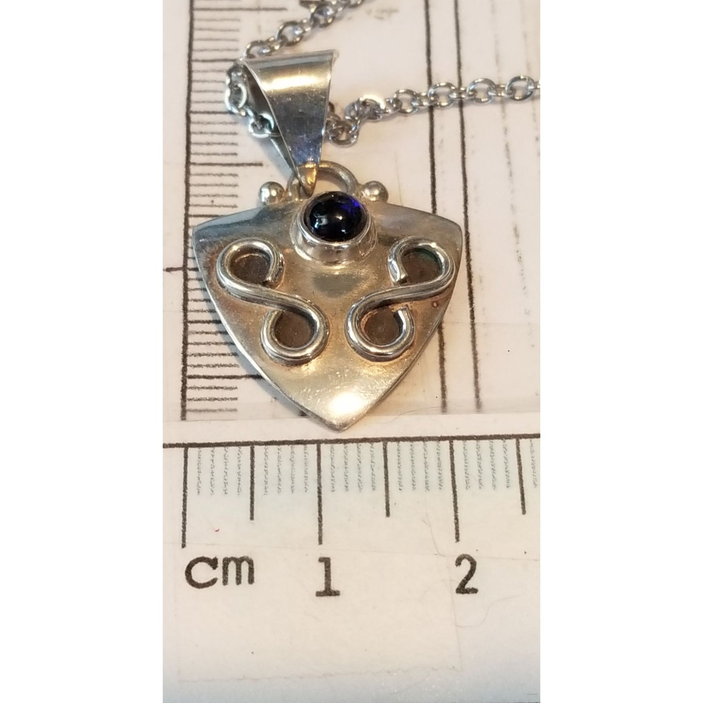 3 Pcs Onyx Earrings Necklace Silver  10 gr 50 ct  2 x  3 cm  2 cm  x 2  cm  16" chain