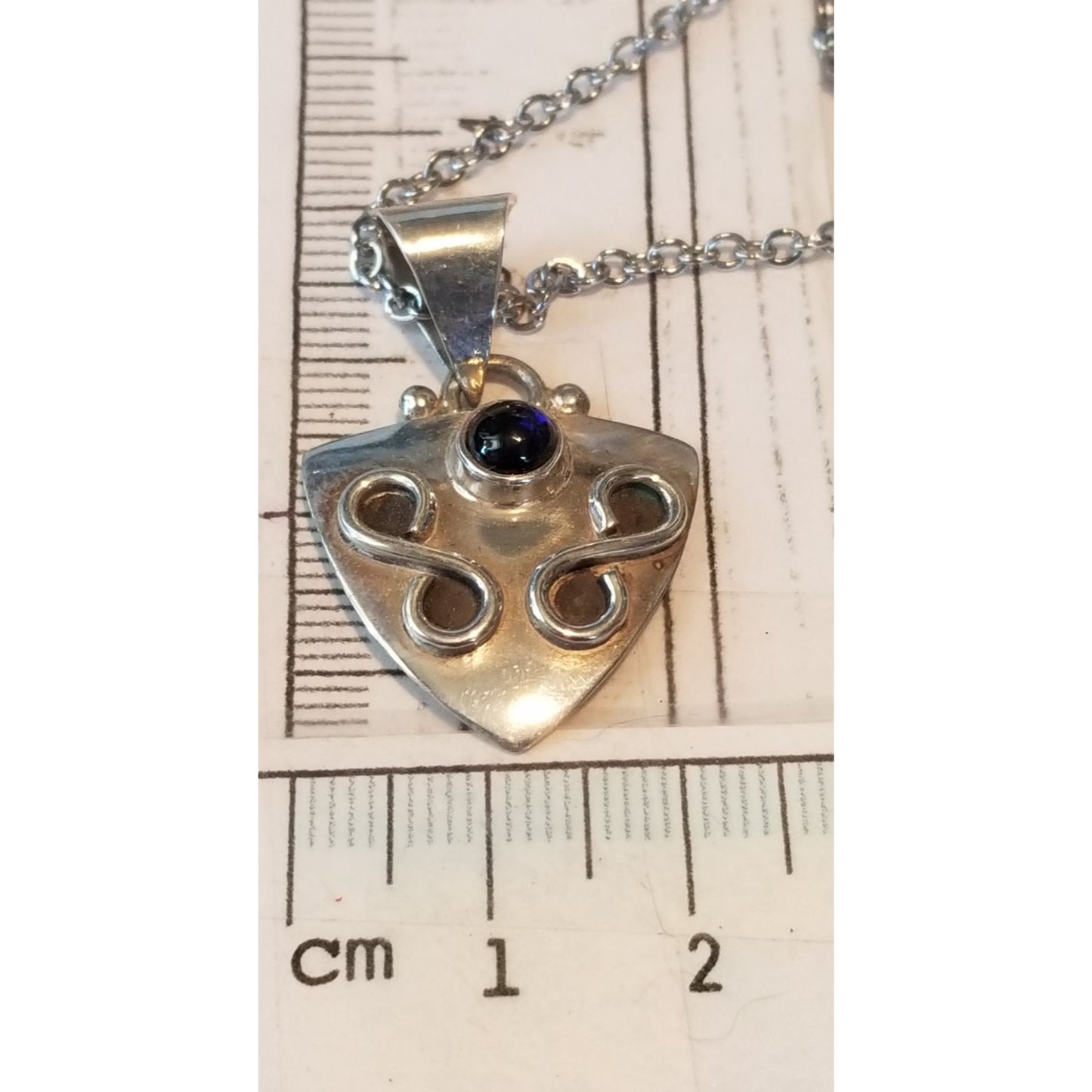 3 Pcs Onyx Earrings Necklace Silver  10 gr 50 ct  2 x  3 cm  2 cm  x 2  cm  16" chain