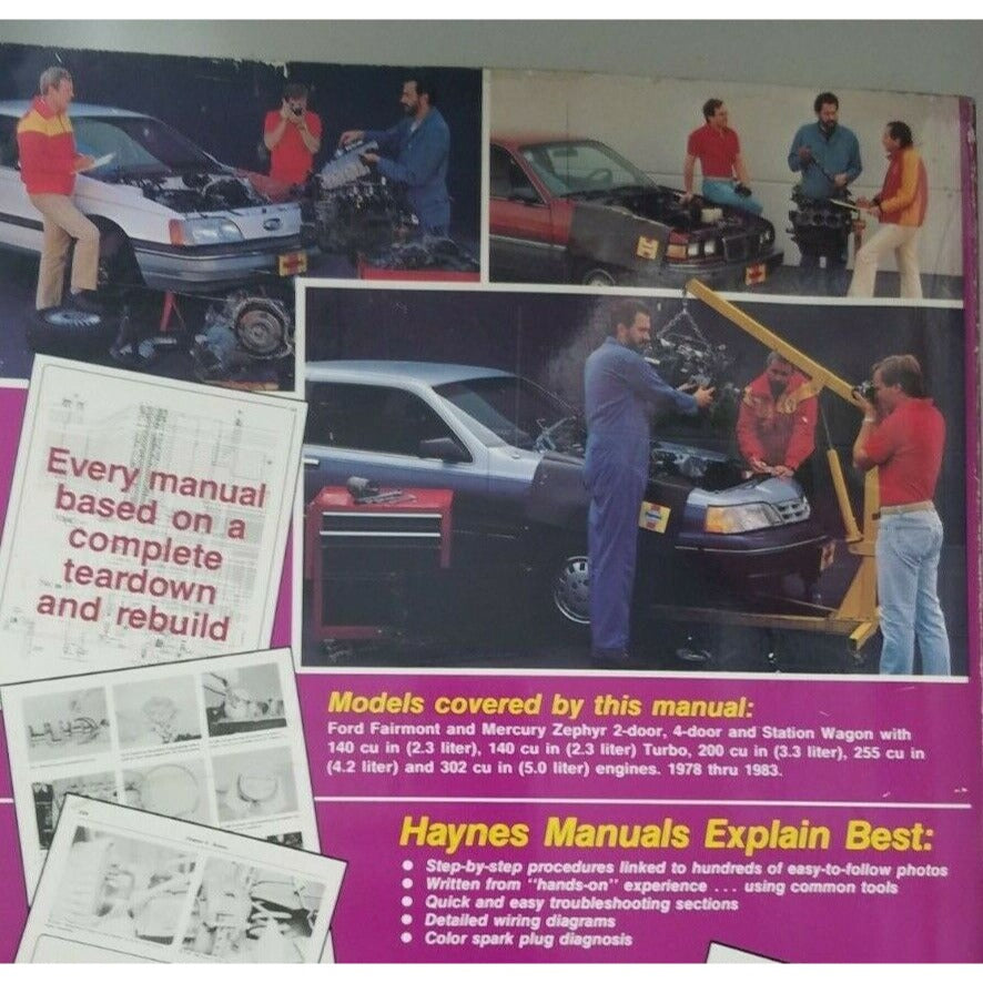 Book 1978 - 1983 Haynes Ford Fairmont Mercury Zephyr  2 and 4 Door Coupe Wagon