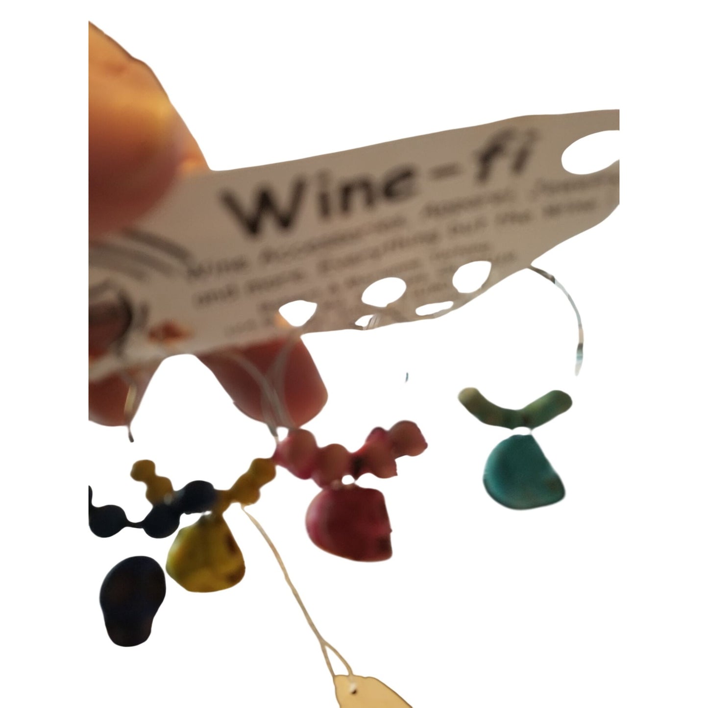 Wine Charms 1"  Skulls Beads Silver Hoops Set of 5  Yellow, Blue, Purple, Pink, Red