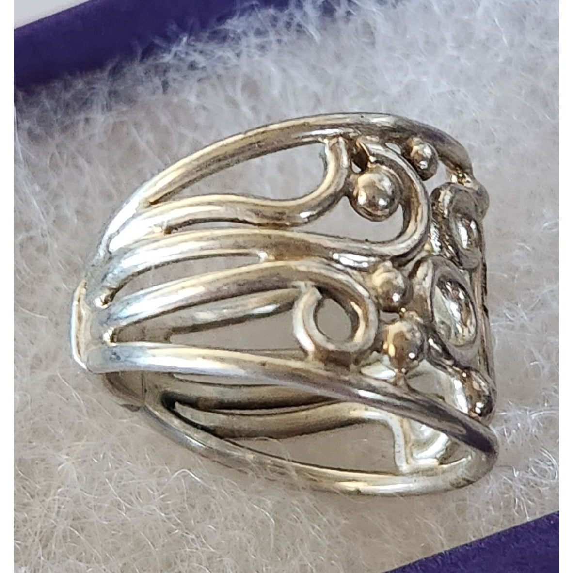 Ring Band Open Silver 20 mm wide  Size 8 1/2  7.8  gr  no Stone  Jerry Fran Harr