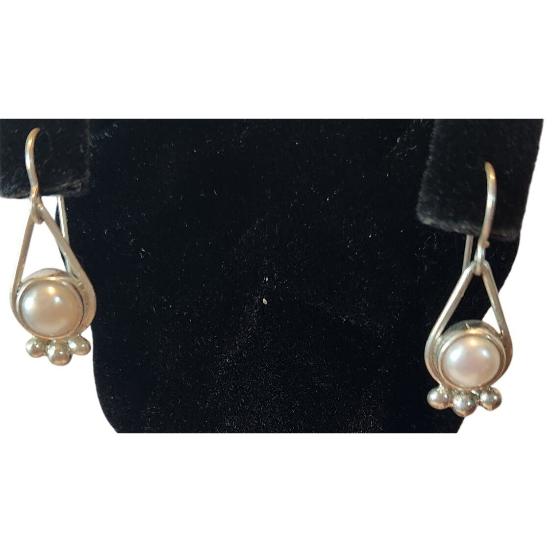 Earrings Pearl Tear Drop Post Silver Drop 5 gr Tear Drop Jerry & Fran Harr Handmade
