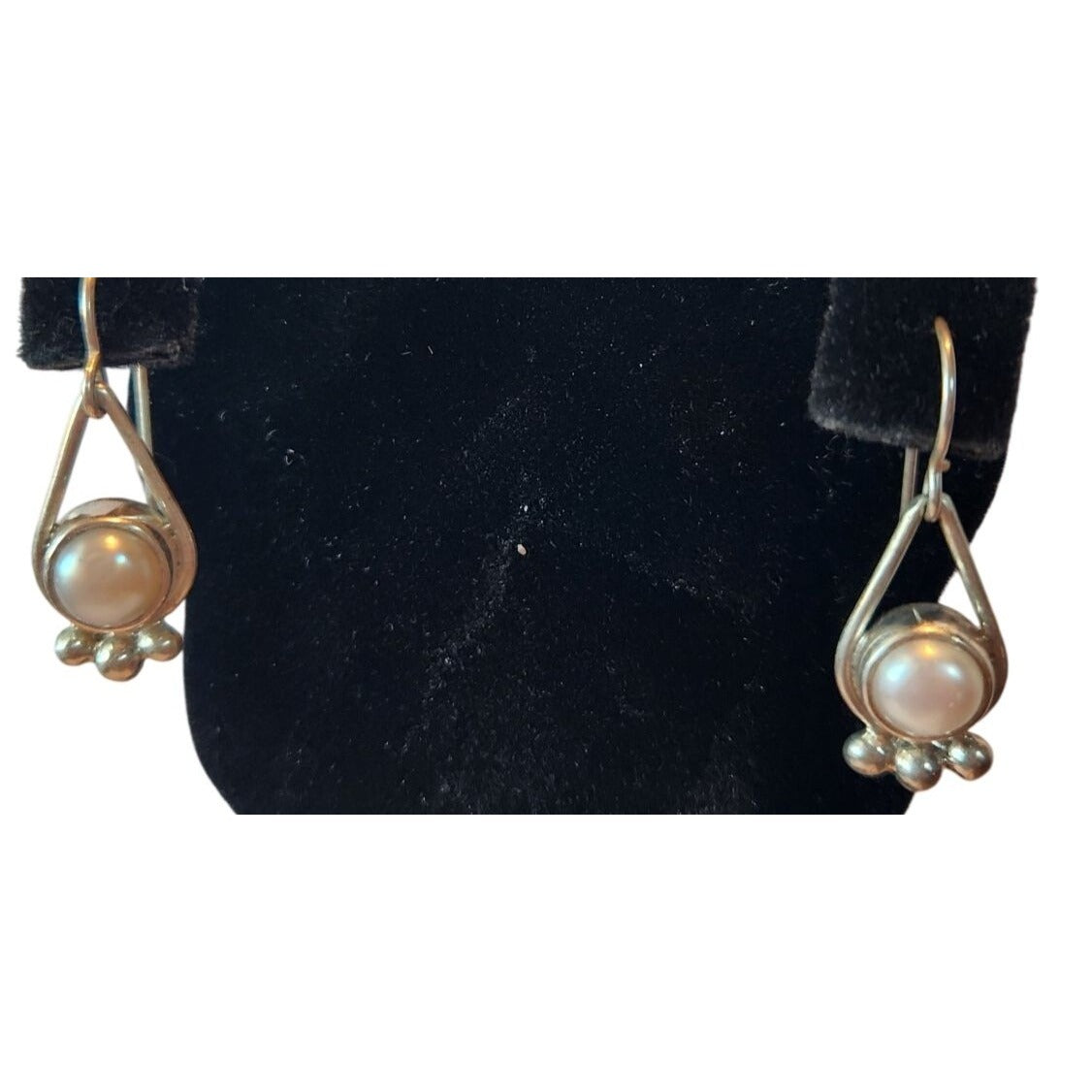 Earrings Pearl Tear Drop Post Silver Drop 5 gr Tear Drop Jerry & Fran Harr Handmade