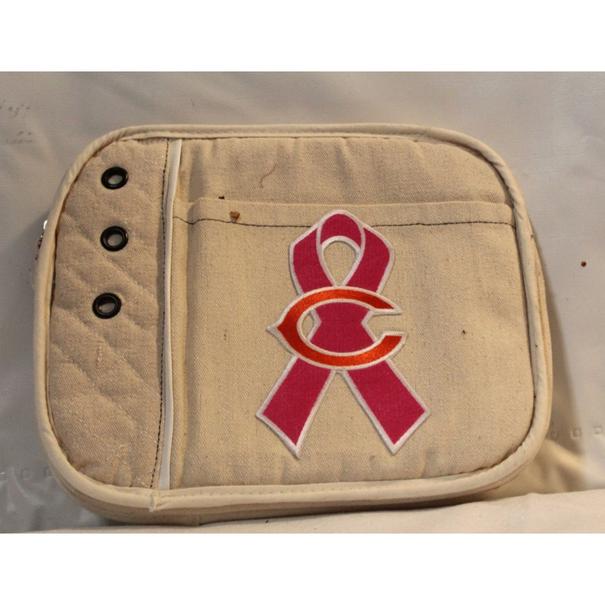 Tablet Case Chicago Bears Breast Cancer Old School  10" x 8" x 1"  NFL Zip Top Padded Pink Ribbon
