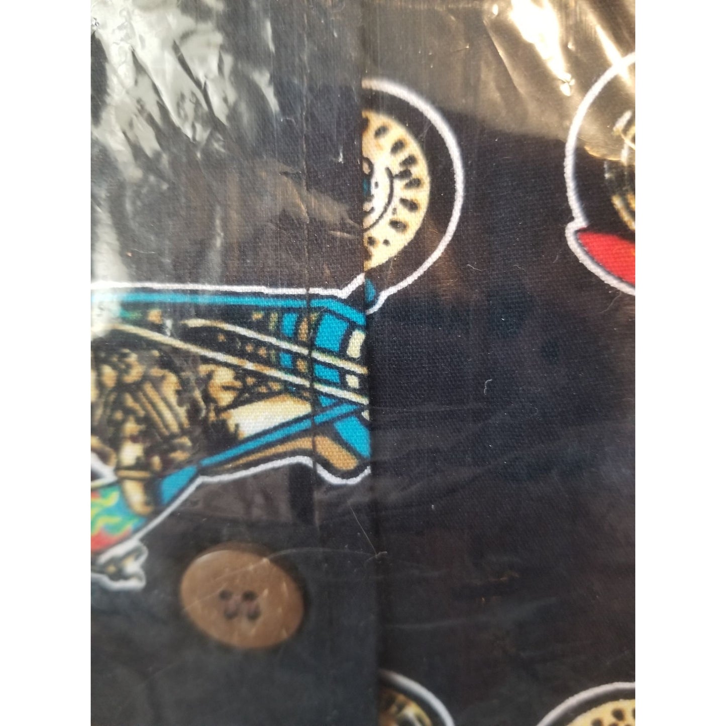 David Carey Original Shirt Men Large Chopper Motorcycles Short Sleeve Button-Up  Shirt 100% Cotton