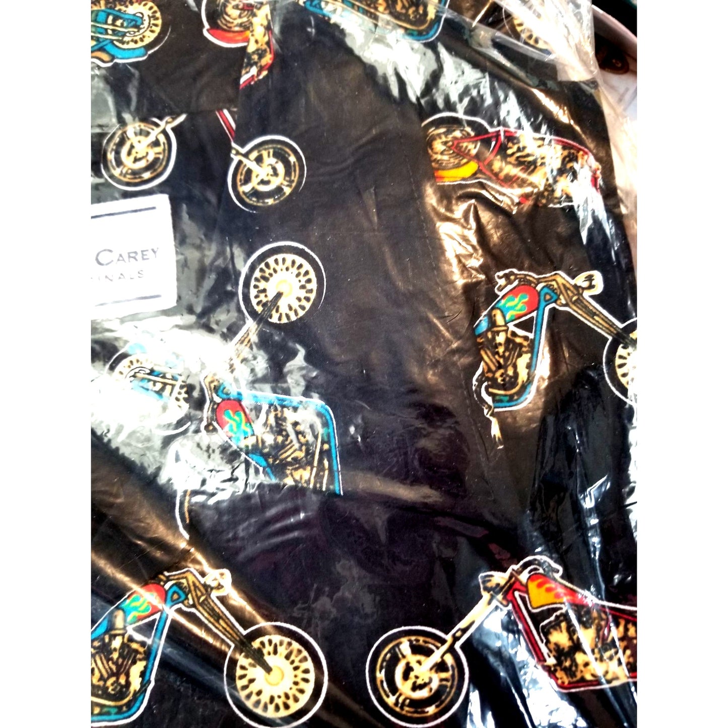 David Carey Original Shirt Men Large Chopper Motorcycles Short Sleeve Button-Up  Shirt 100% Cotton